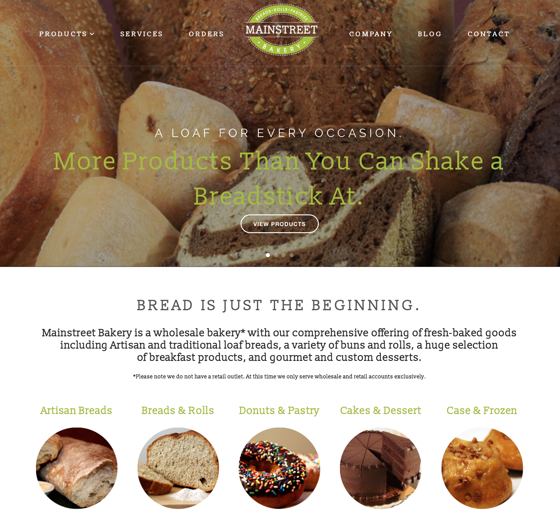 Mainstreet Bakery website