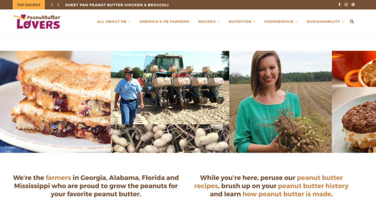 Peanut Butter Lovers website