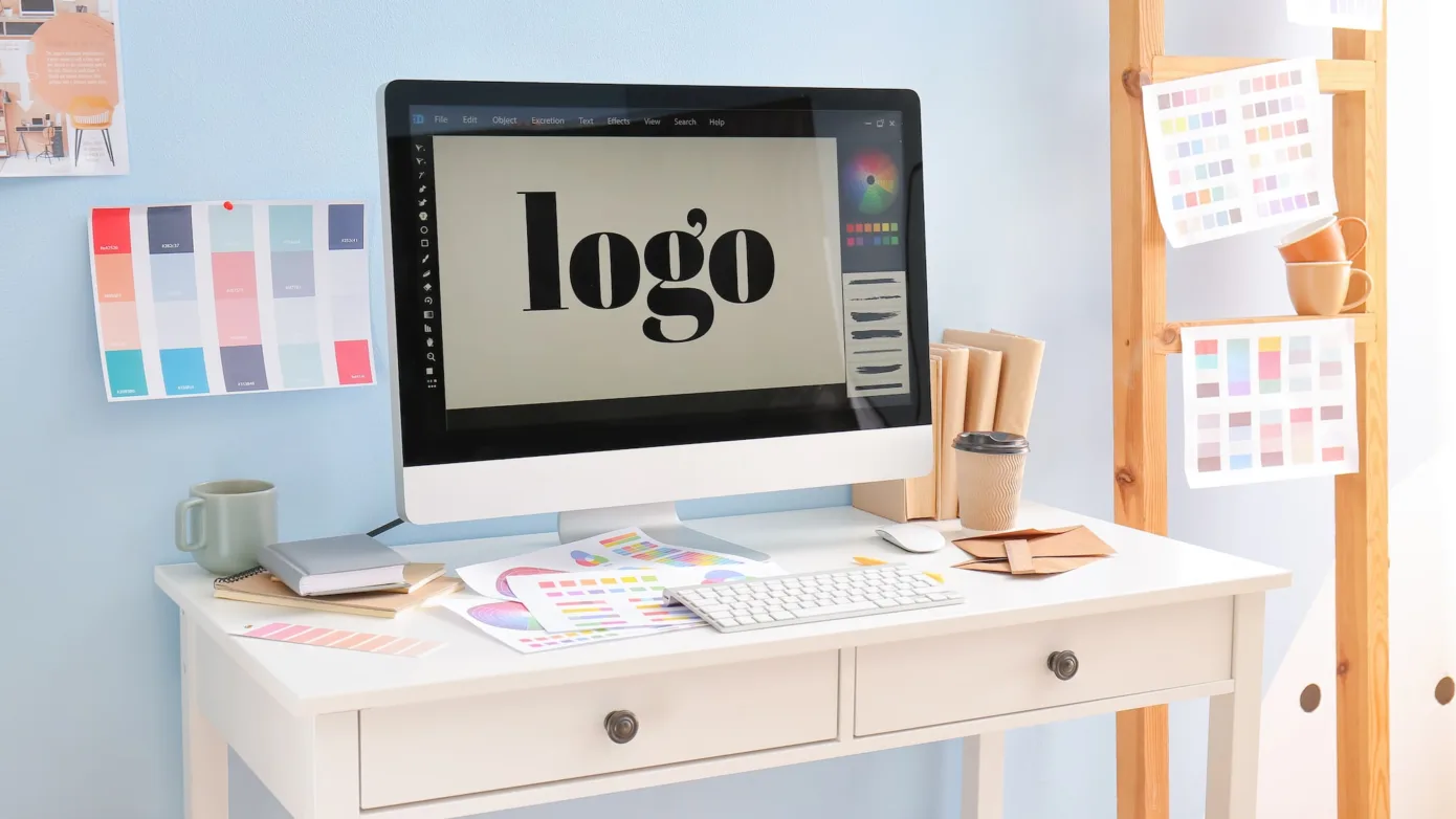 designing a logo on a computer