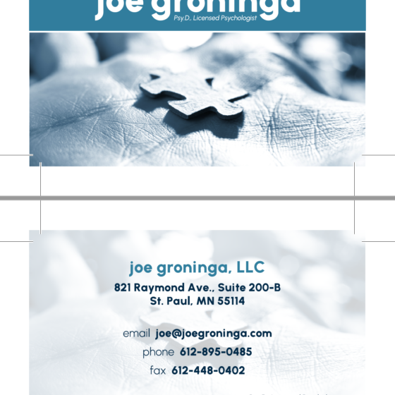 Dr. Joe Groninga Business Card
