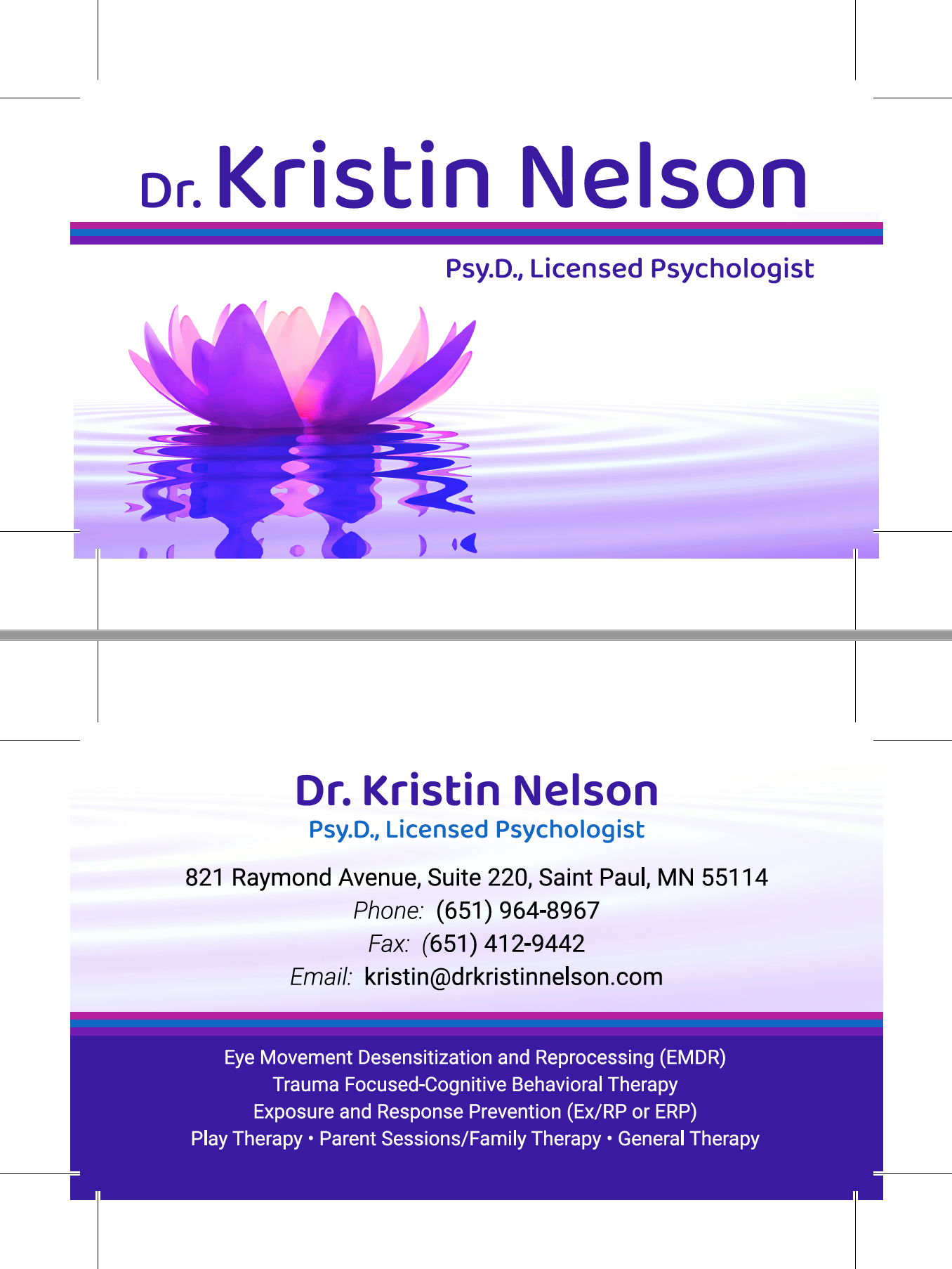 Dr. Kristin Nelson Business Card