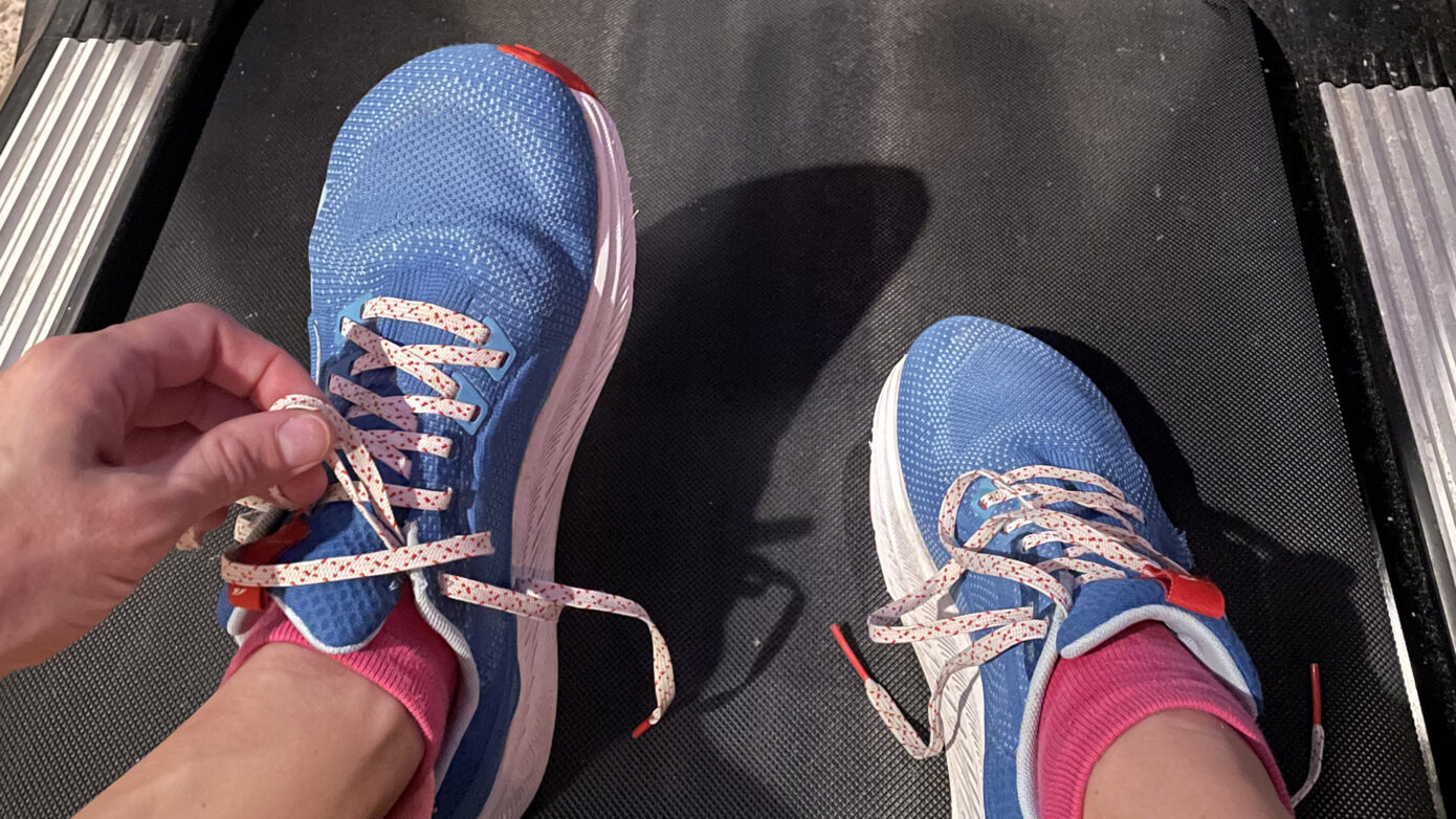 running shoes - showing up