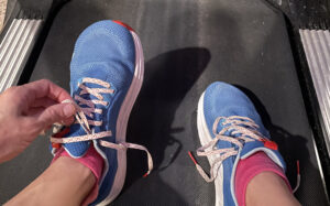 running shoes - showing up